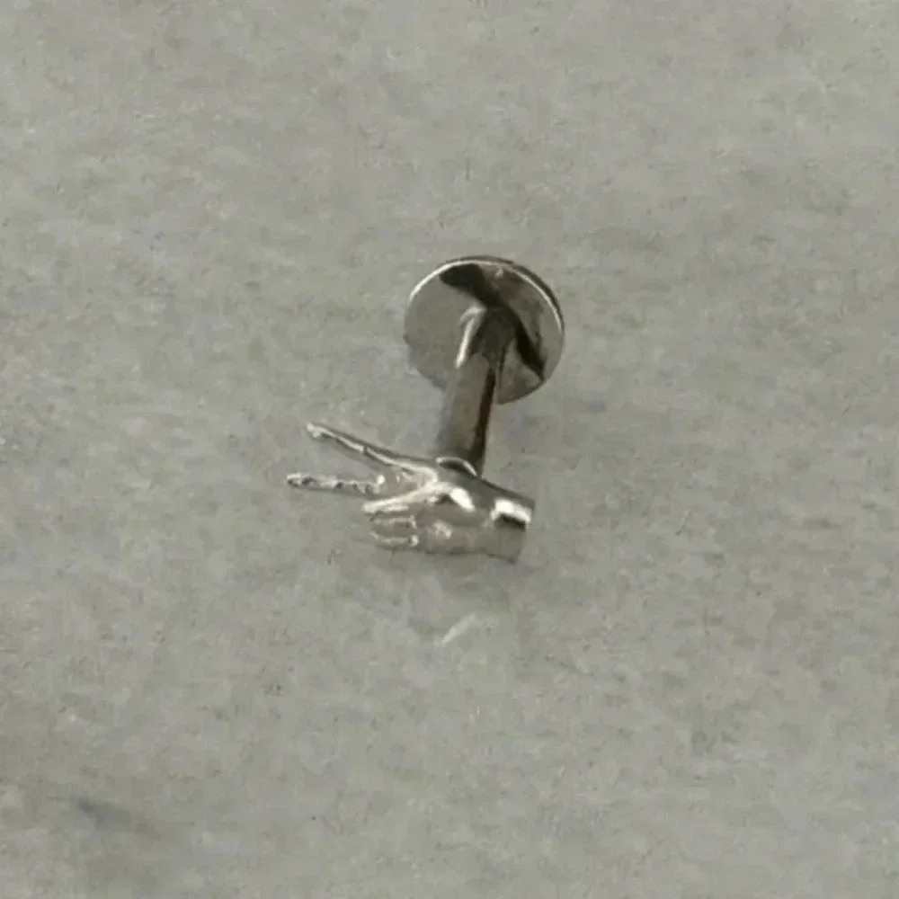 COPY - Sterling Silver Tiny Micro Small Peace Sign Finger Cartilage Earring B…